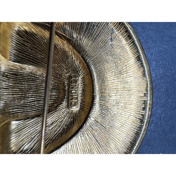 Vintage Monet Geometric Pink & Purple Enamel Gold Tone Brooch Pin 80s Art Deco - Picture 7 of 8